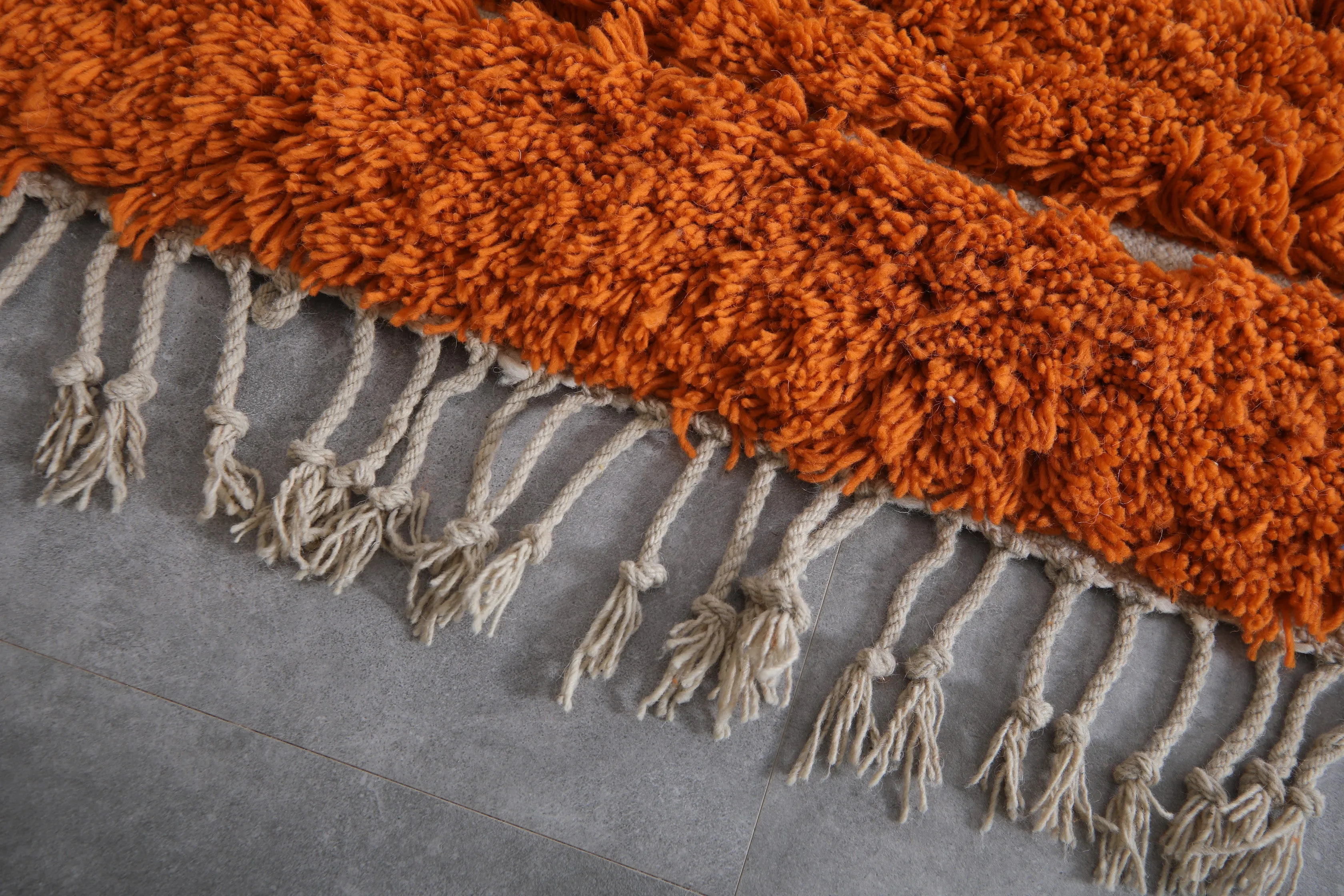 Moroccan rug hand knotted orange - Beni ourain rug - Morocco rug