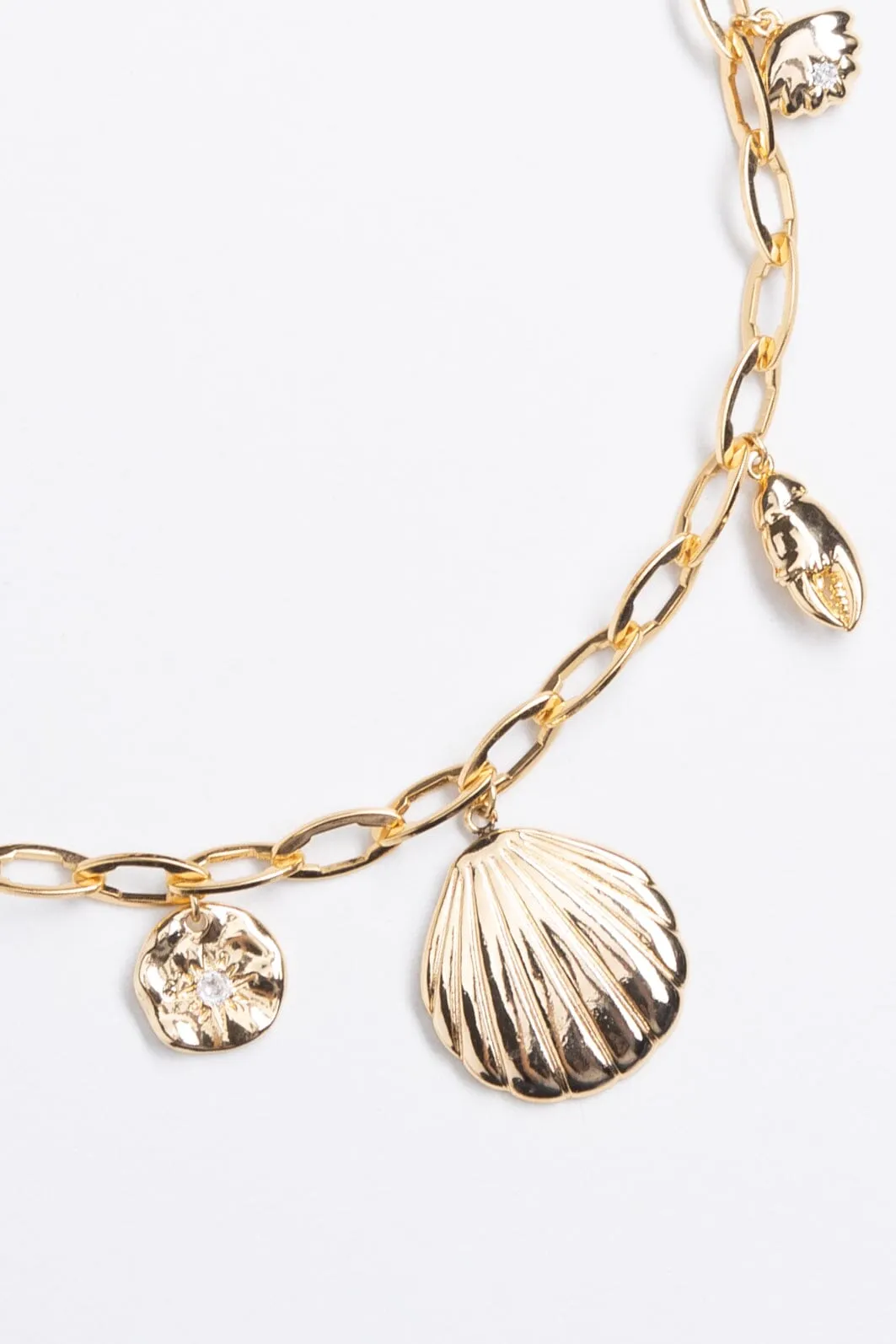 Natural Sea Charm Gold Necklace