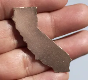 Nickel Silver California State Blanks Cutout for Enameling Metalworking Stamping Texturing 100% Nickel Silver Blank - 4 pieces