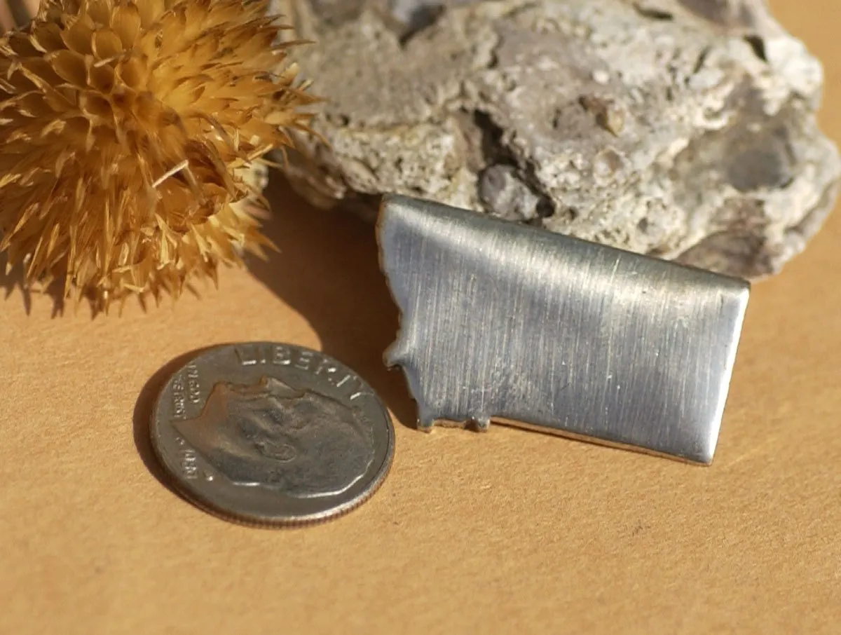 Nickel Silver Montana State Small Blanks Metalworking Stamping Texturing Enameling Charm - Jewelry Supplies - 6 Pieces