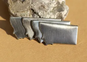 Nickel Silver Montana State Small Blanks Metalworking Stamping Texturing Enameling Charm - Jewelry Supplies - 6 Pieces