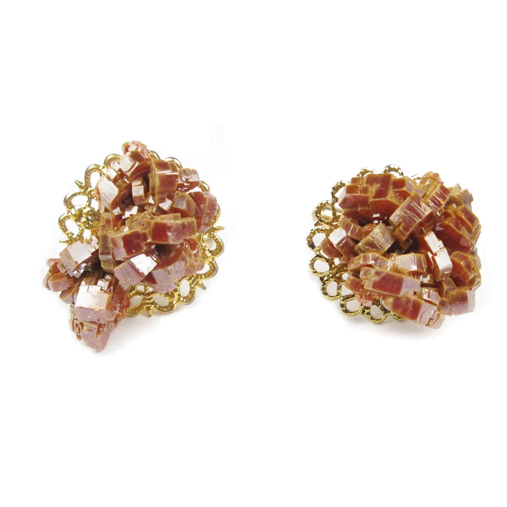 One-Of-A-Kind Raw-Cut Vanadinite Geode Cufflinks