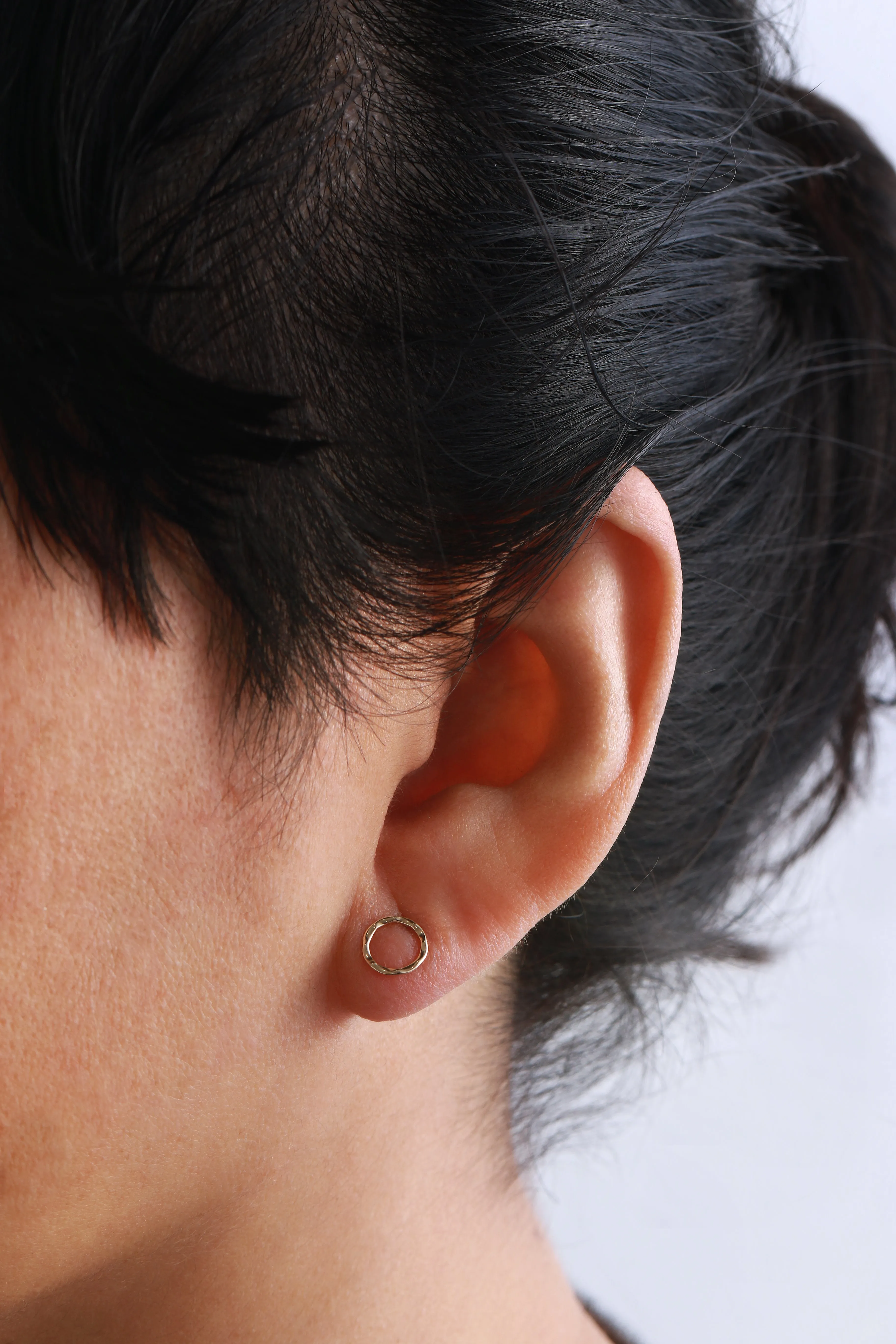 Open Circle Stud Earrings