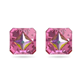 Ortyx stud earrings Pyramid cut, Pink, Gold-tone plated