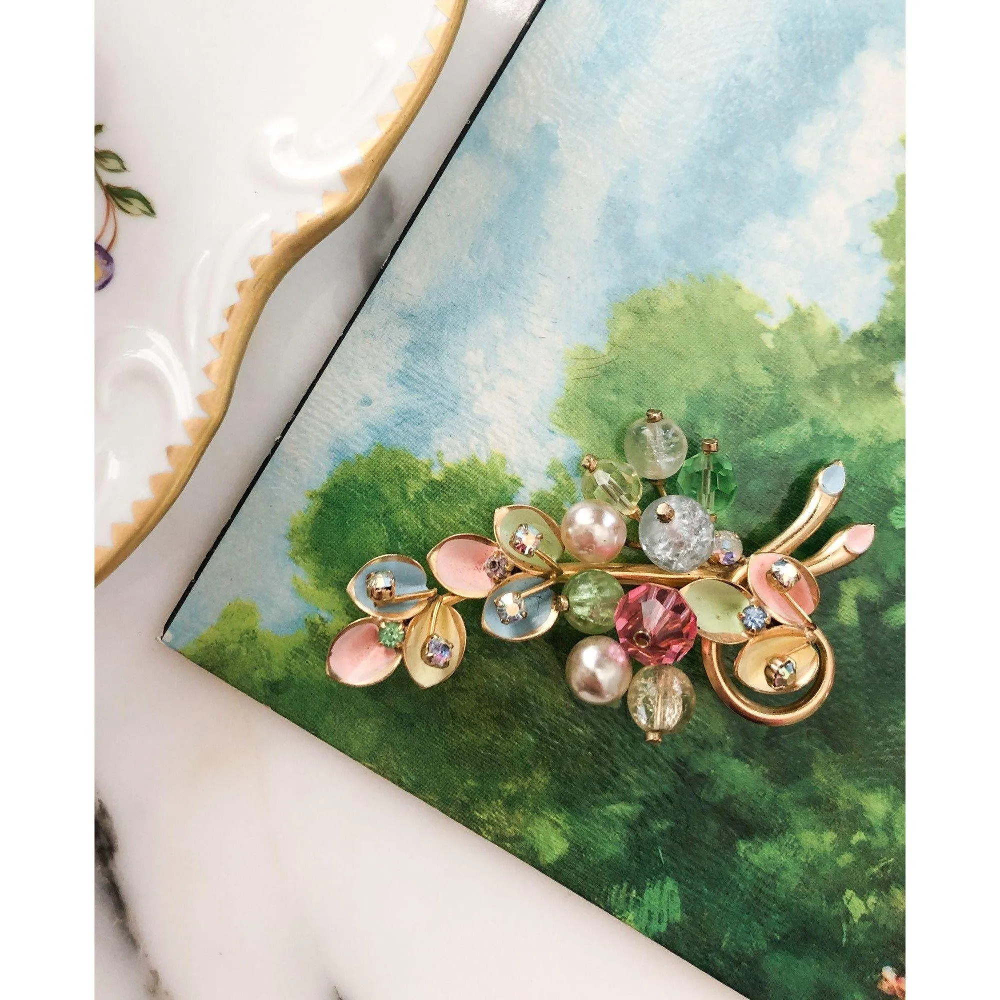 Pastel Floral Bouquet Brooch