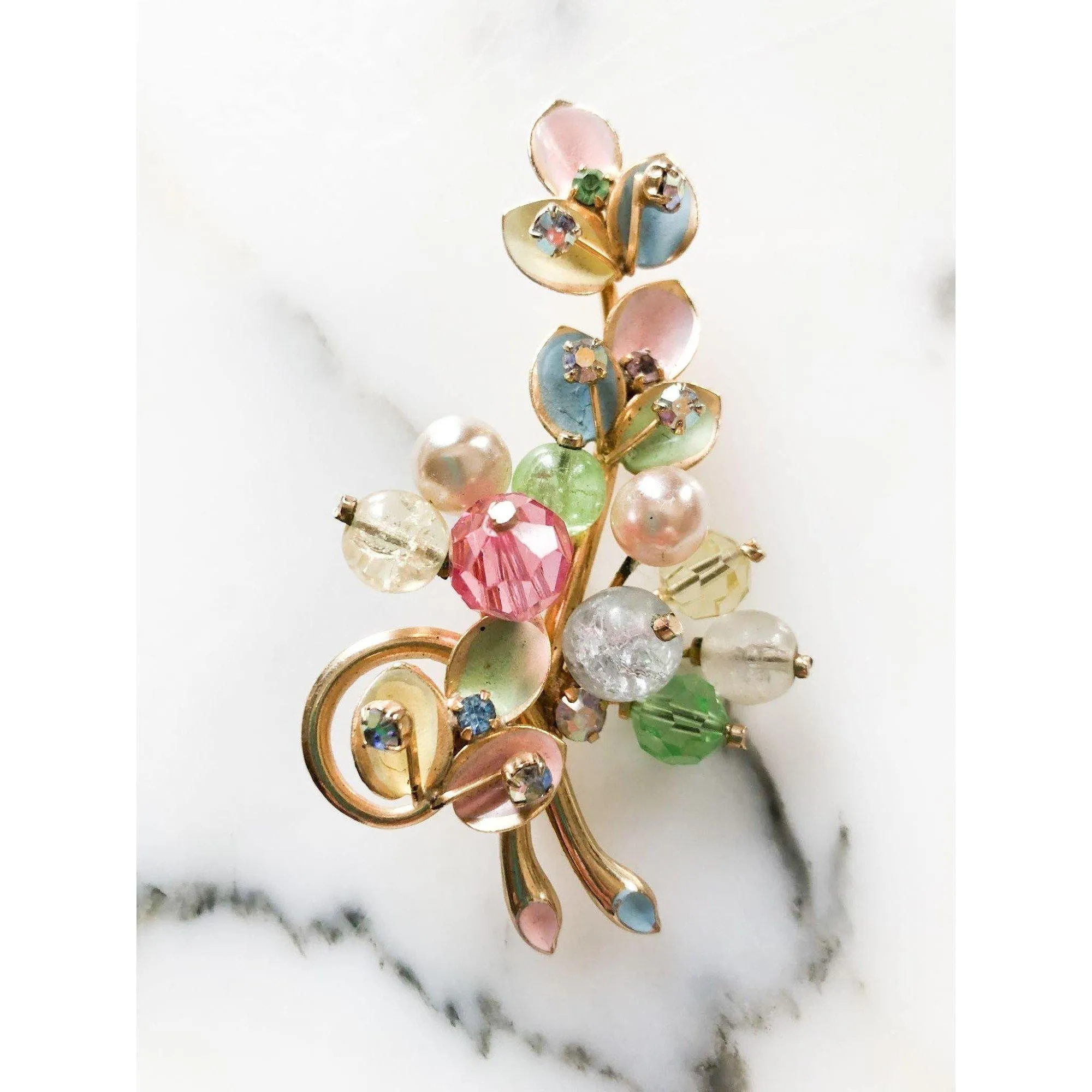 Pastel Floral Bouquet Brooch
