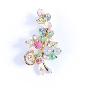Pastel Floral Bouquet Brooch