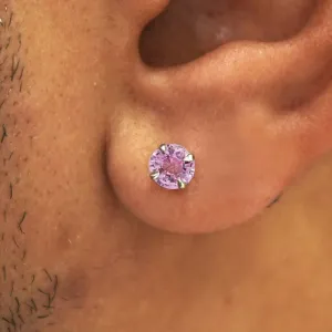 Pink Sapphire Pressure Lock Earring