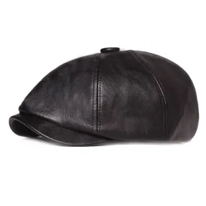 "Kenmare" Newsboy Leather Cap