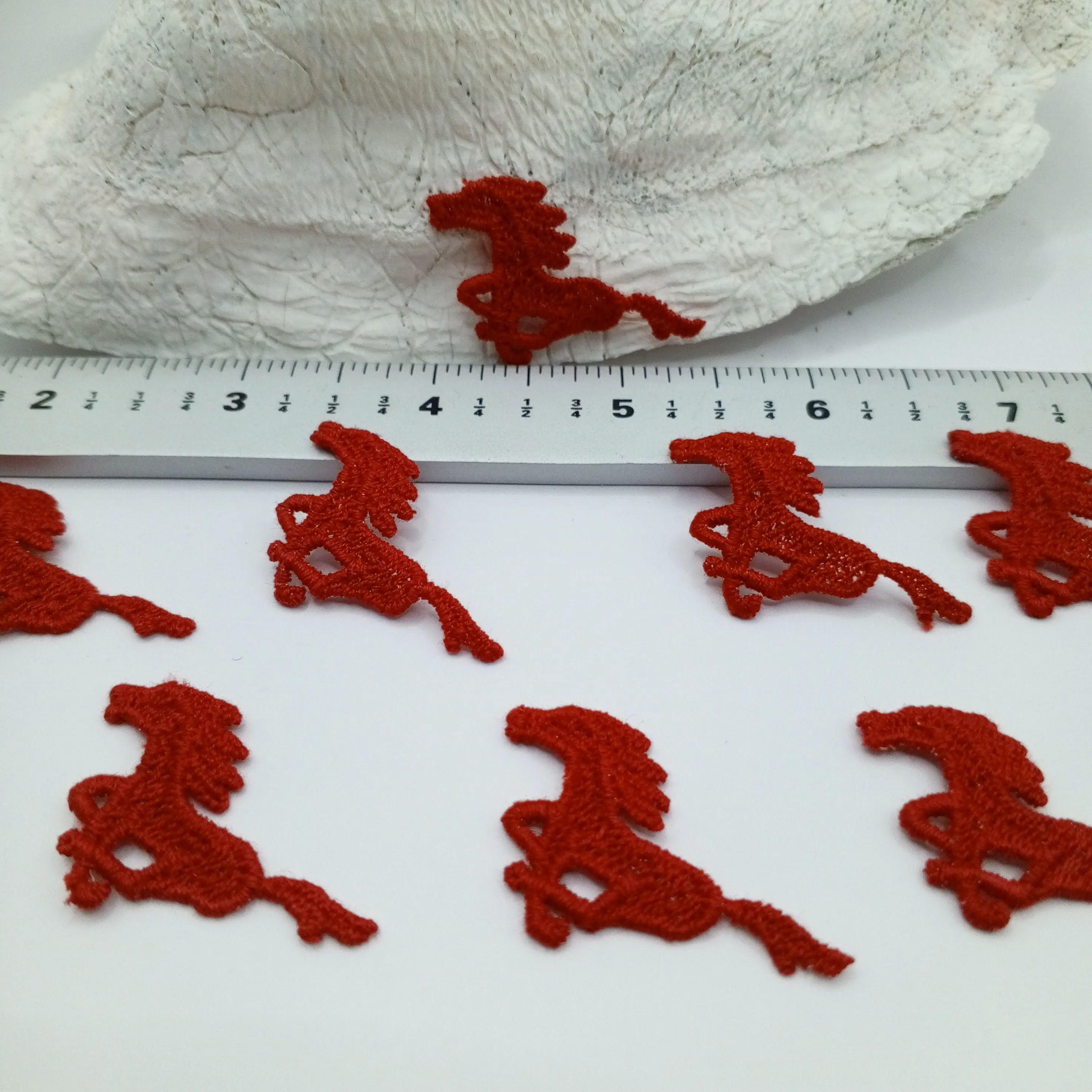 Red horse appliques running horse Patches #438