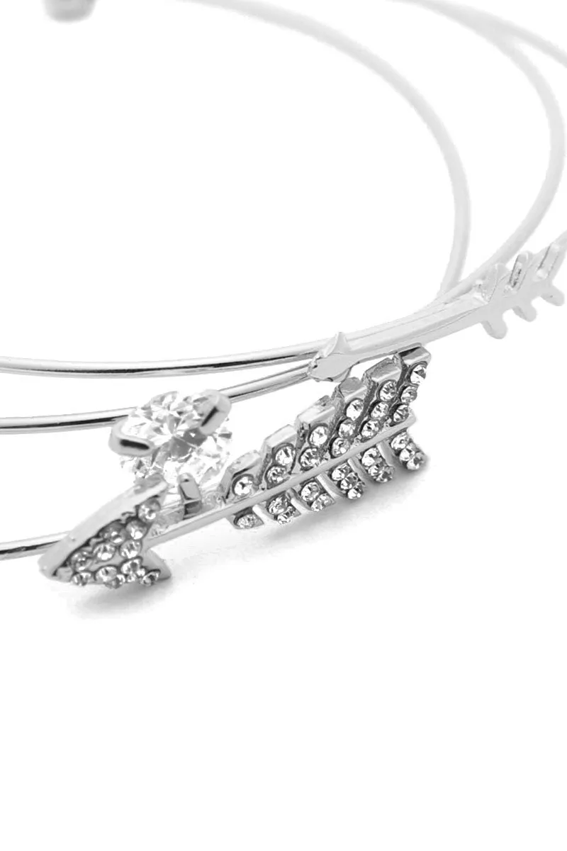 Rhinestone Arrow Cuff Set