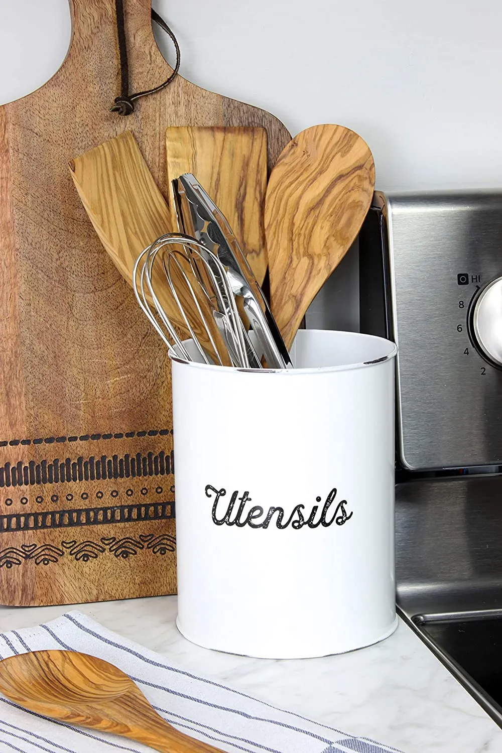 Rustic White Utensil Holder (Case of 24)