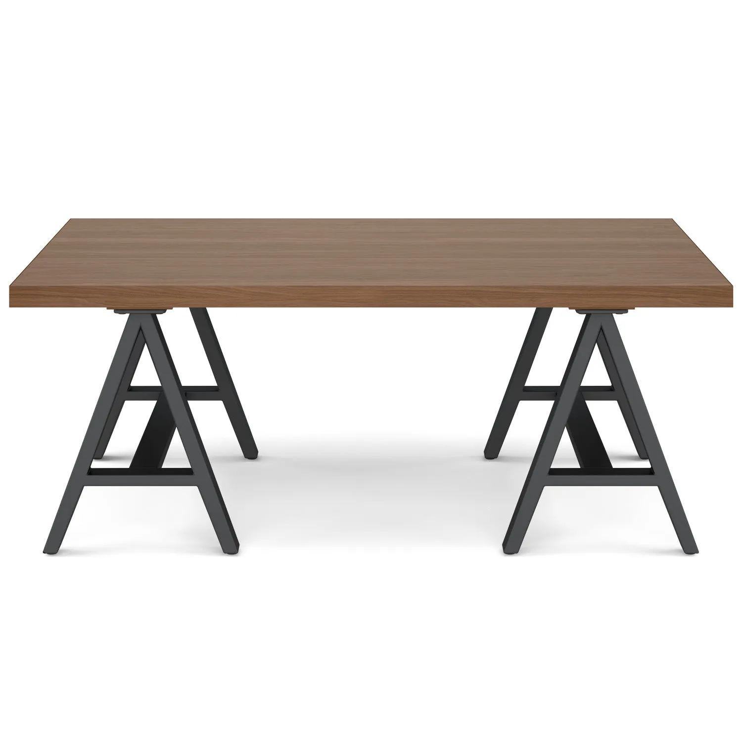 Sawhorse Solid Walnut Veneer and Metal Coffee Table