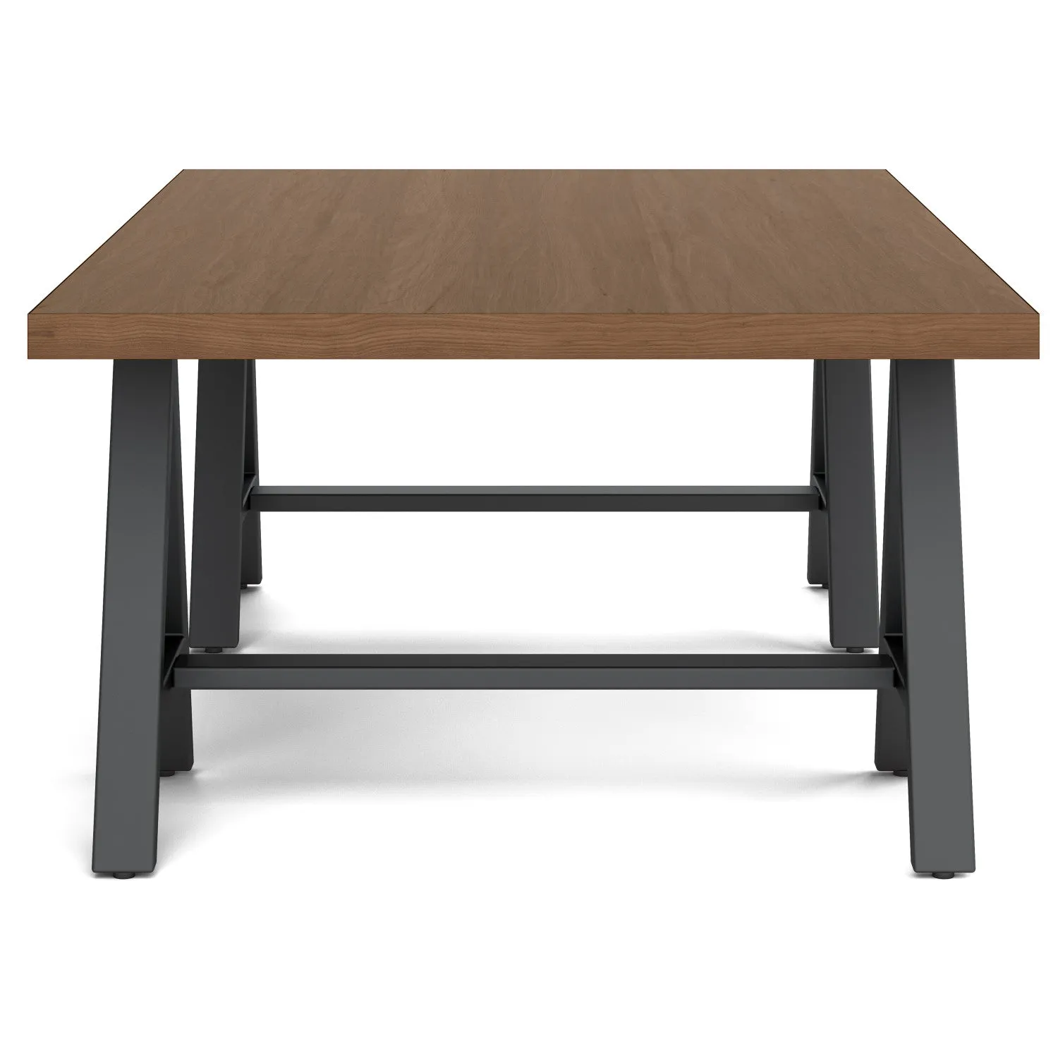 Sawhorse Solid Walnut Veneer and Metal Coffee Table