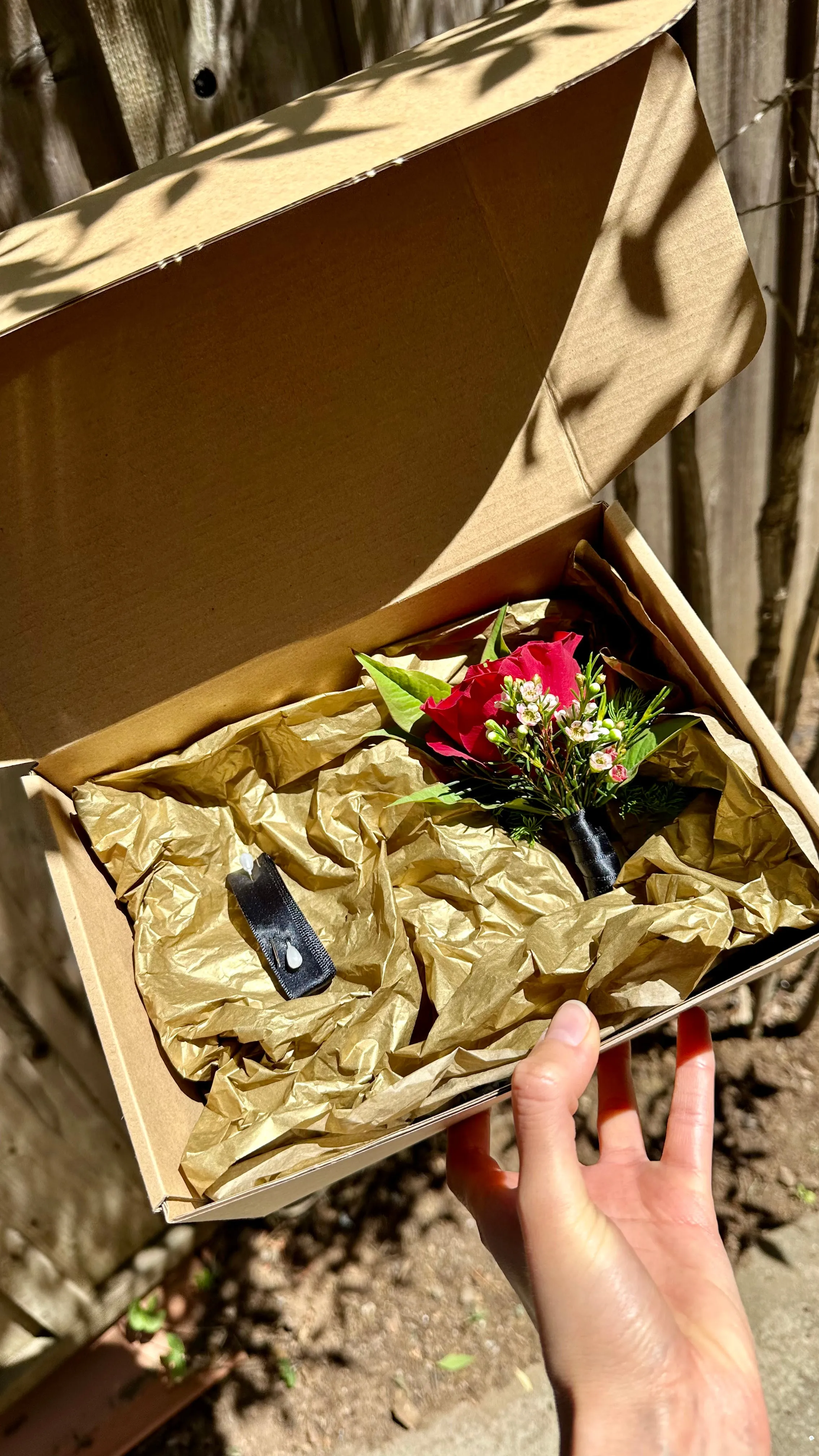 Scarlet Romance Boutonniere