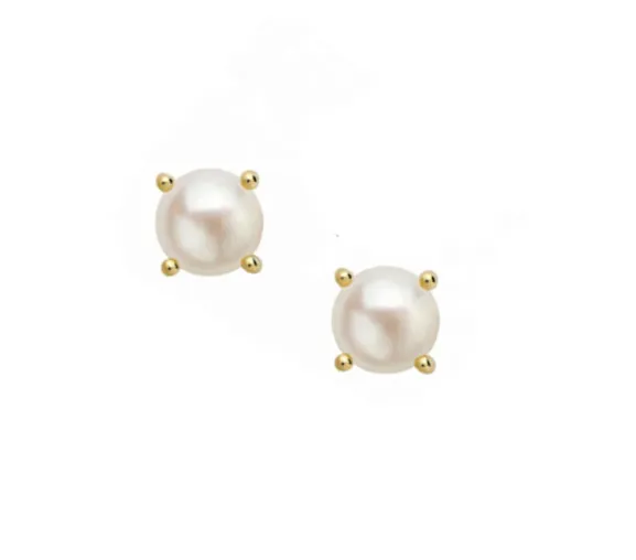 Shine Bright Mini Pearl Stud Earring Gold