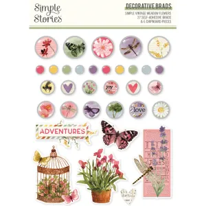 Simple Stories - Simple Vintage Meadow Flowers - Decorative Brads