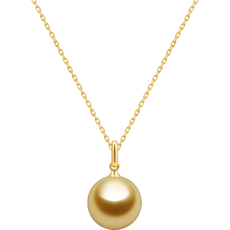 South Sea Golden Pearl 18K Gold Elegant Design Necklace