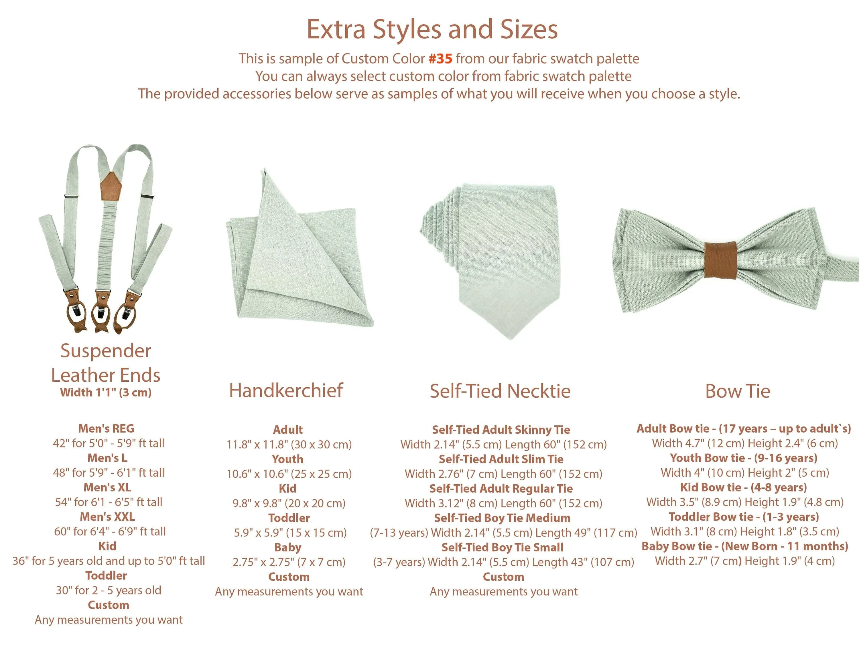 Terracotta Linen Bow Tie & Suspenders | Groom