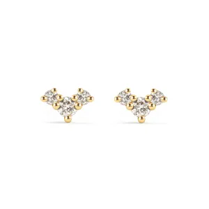 Three Diamond Earrings