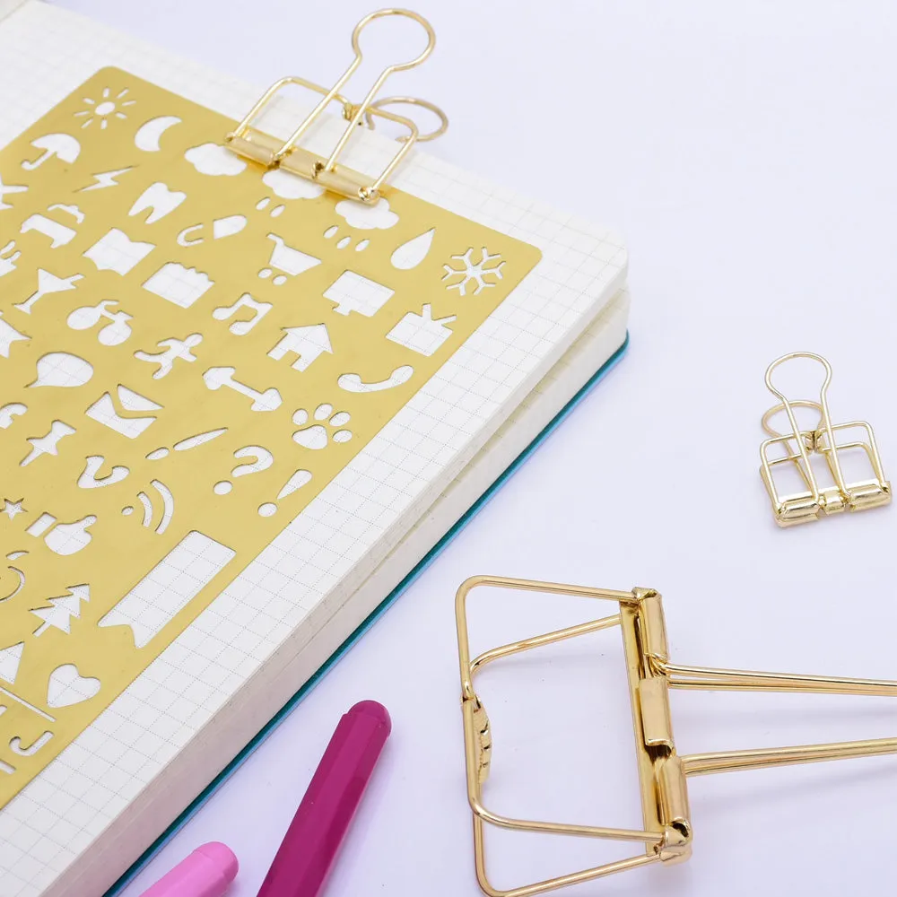 tibetara 40*19*5mm Simple metal Binder Clip Stencil Clip Frame Clip for Traveler's Notebook Metallic Purple 10pcs