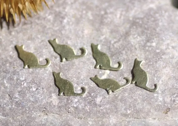 Tiny metal Kitty Cat Blanks, Mini Cats