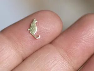 Tiny metal Kitty Cat Blanks, Mini Cats