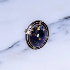 Vintage 1950s Blue Jelly Opal Statement Ring