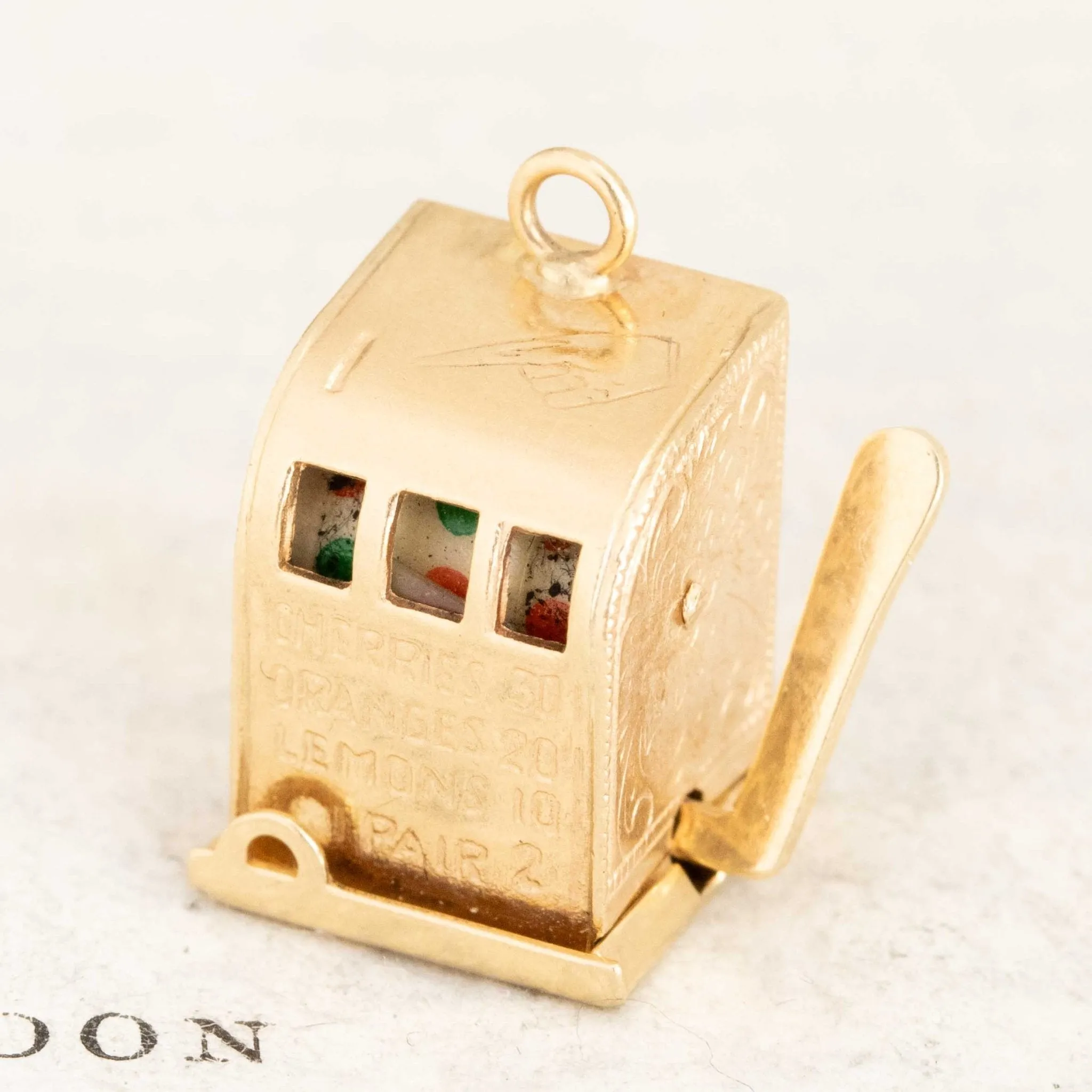 Vintage Articulating Slot Machine Charm