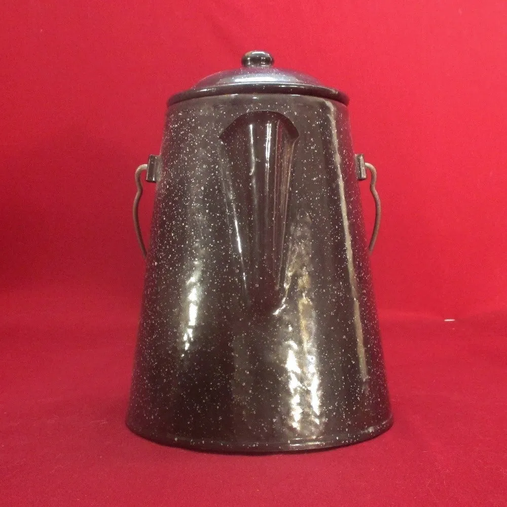 Vintage Black Enamel Coffee Pot