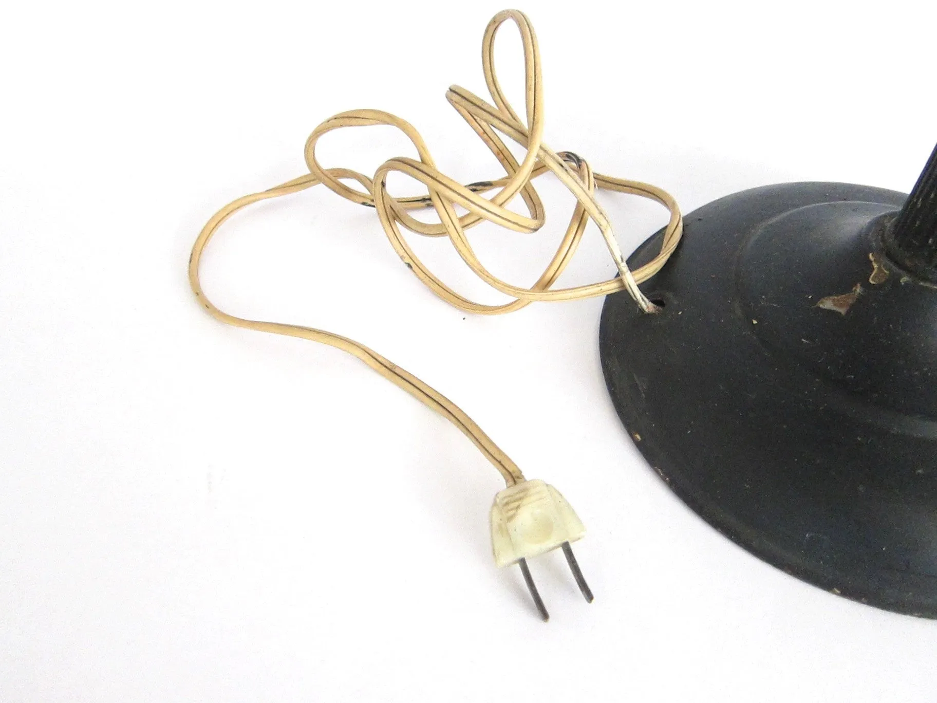 Vintage Green Metal Industrial Table Lamp