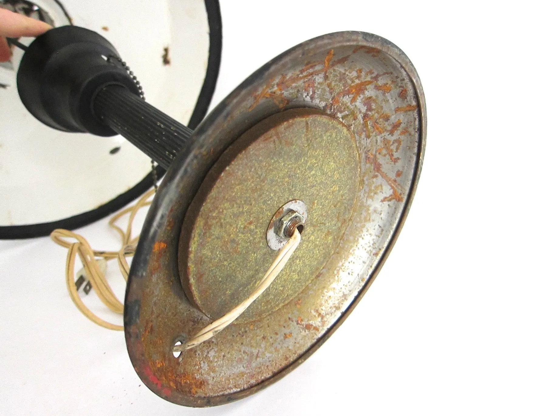 Vintage Green Metal Industrial Table Lamp