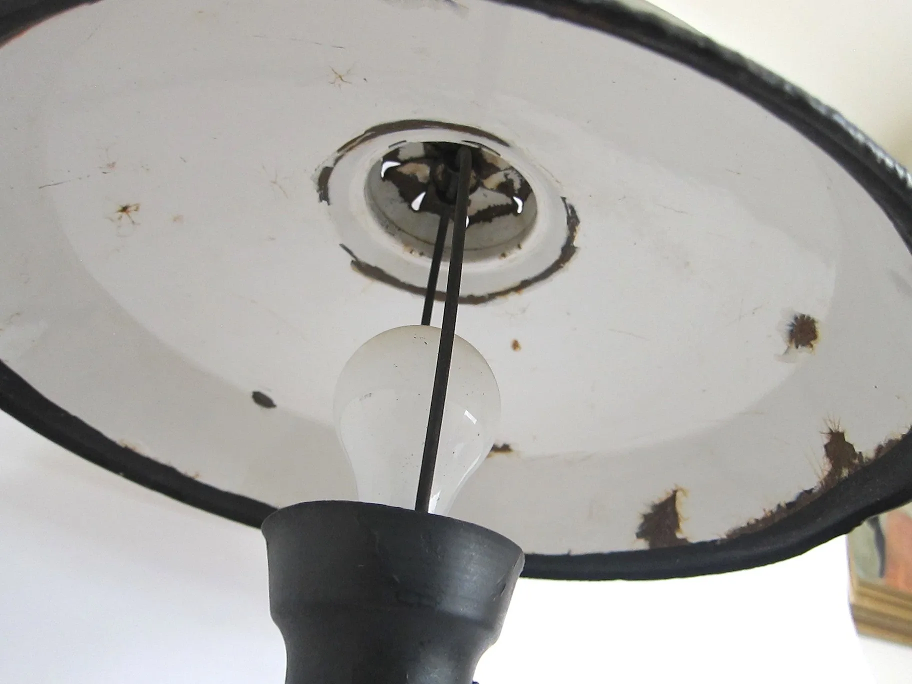 Vintage Green Metal Industrial Table Lamp