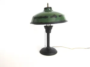 Vintage Green Metal Industrial Table Lamp