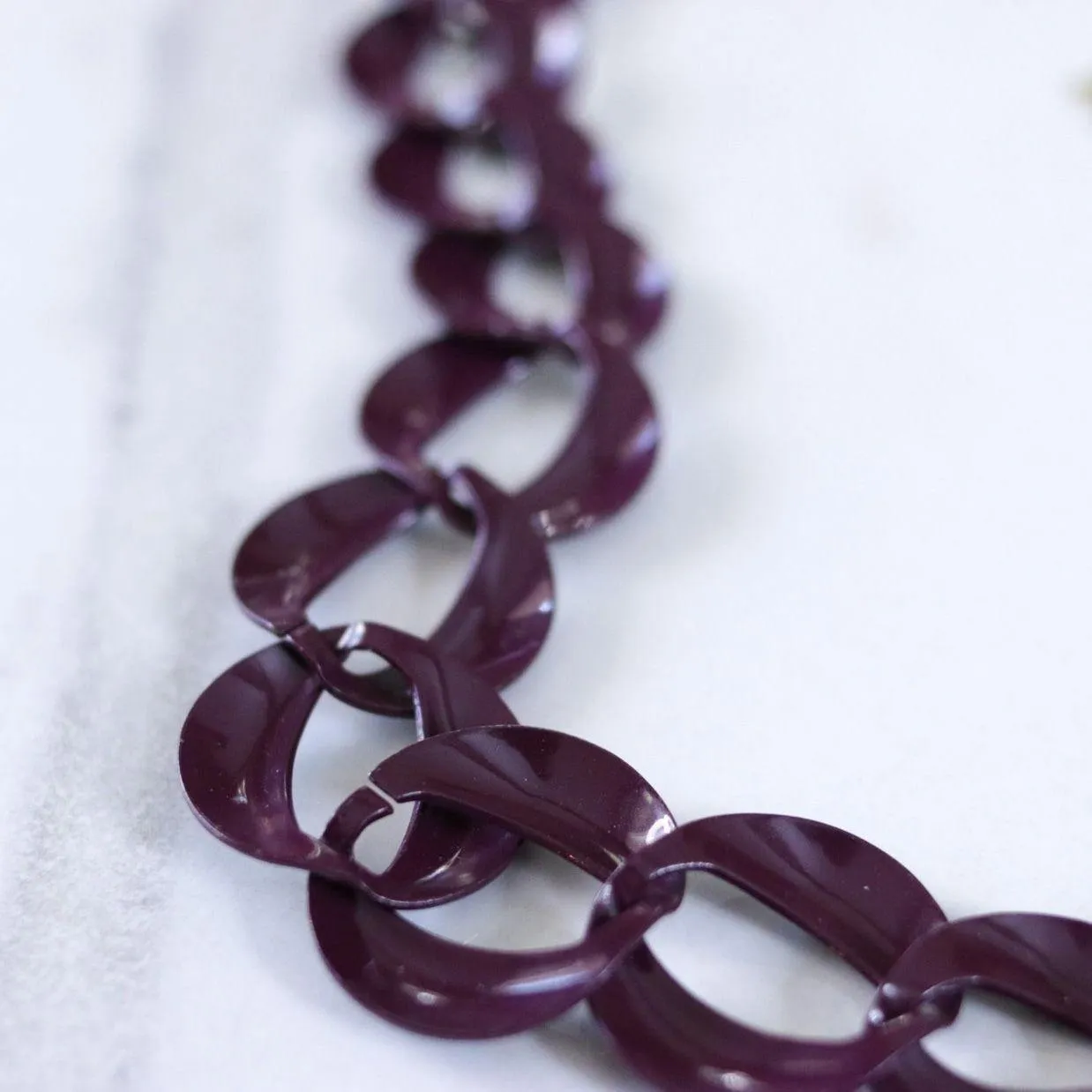Vintage Napier Gold and Purple Chunky Chain Link Necklace