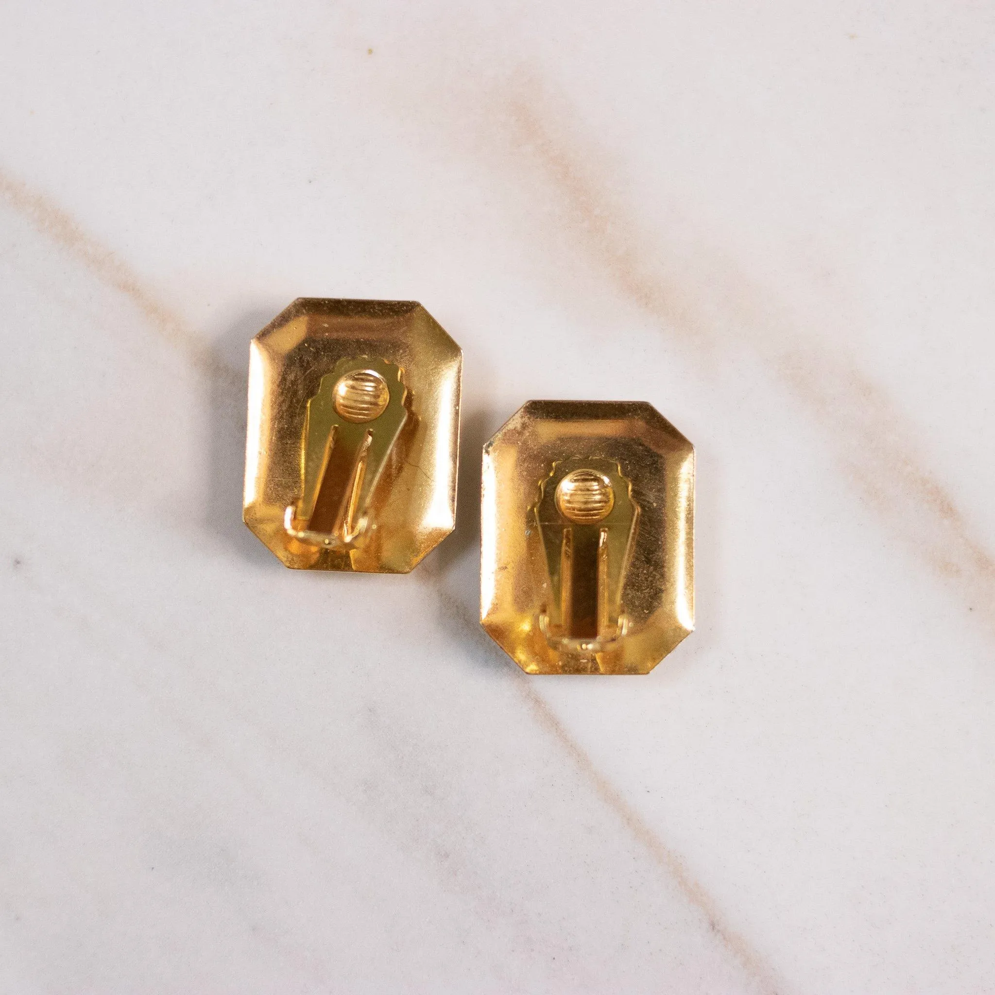 Vintage Pink Rose Guilloche Earrings