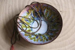 vintage sixties enamel artisan bowl