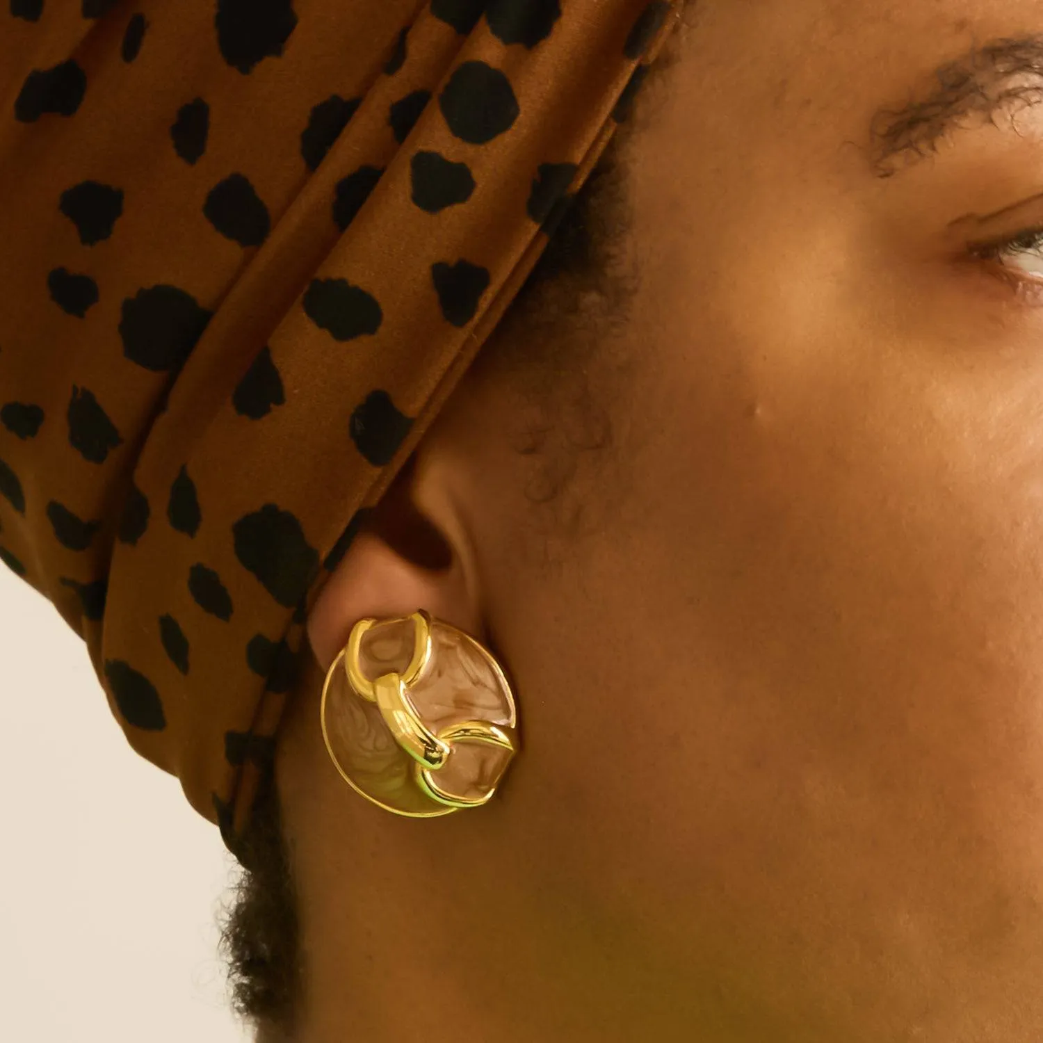 Vintage Taupe Chain Link Earrings