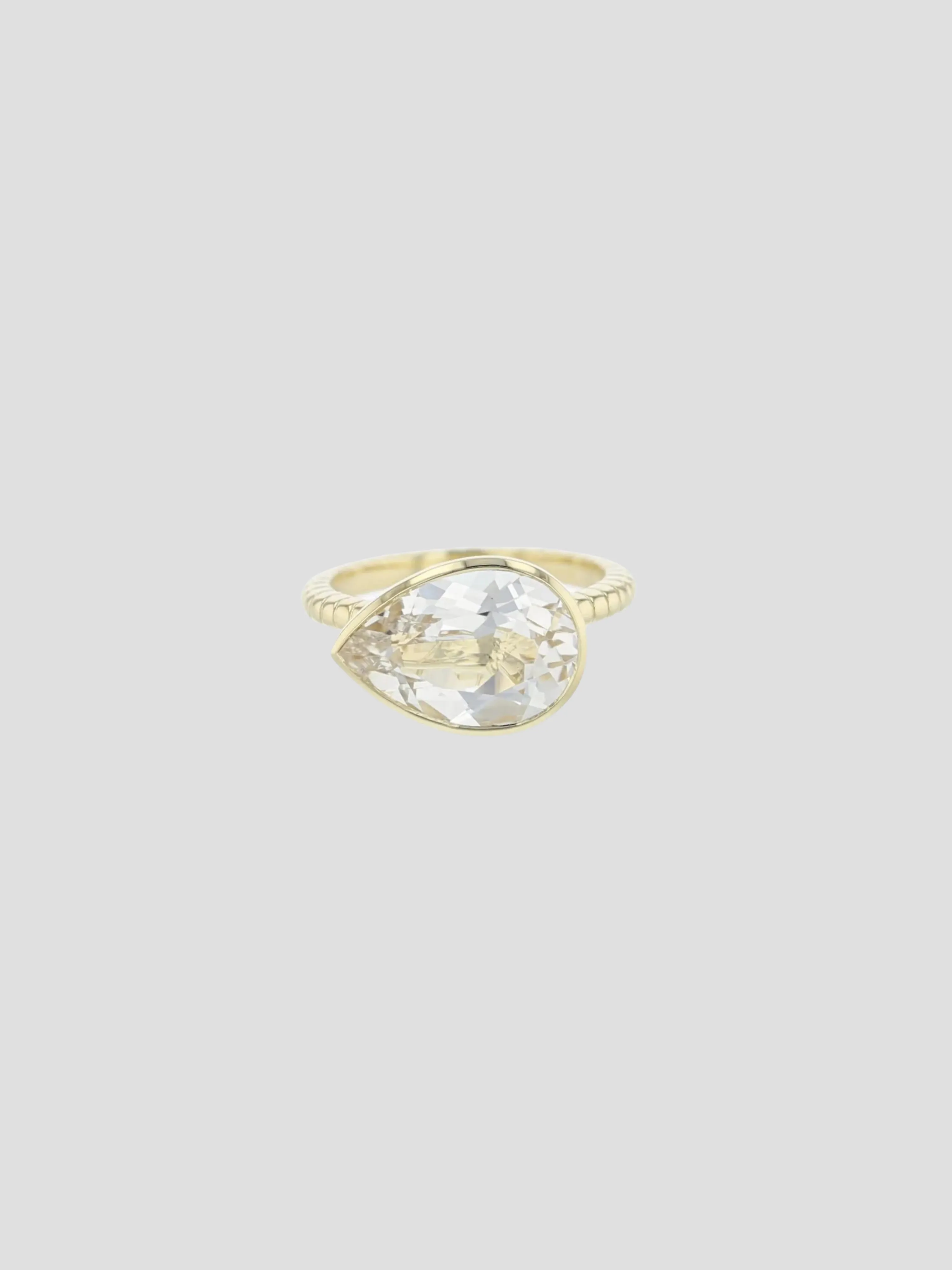White Topaz Pear Cut Jollie Ring