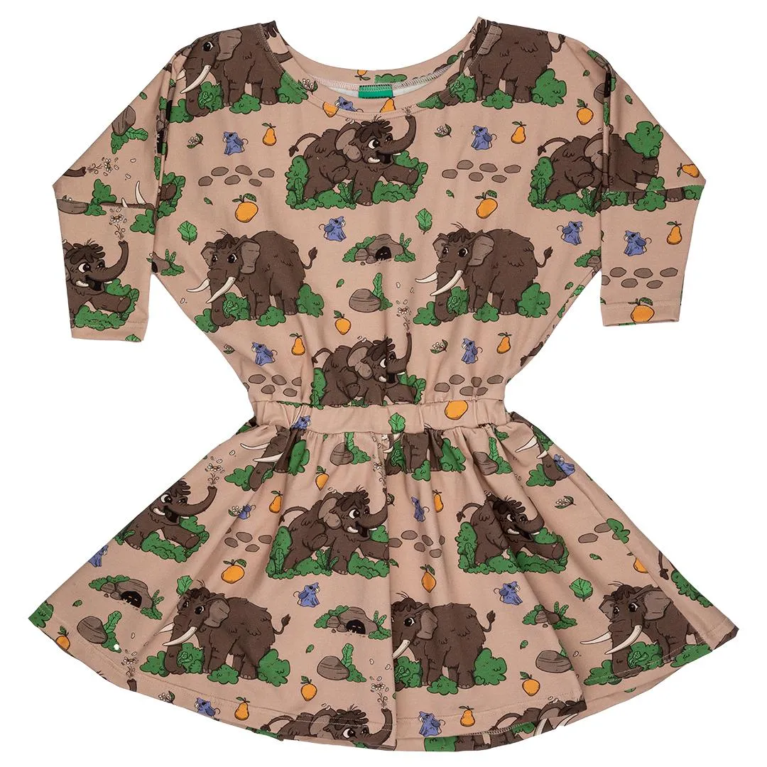 Wooly Mammoth Long Sleeve Dress - 1 Left Size 2-3 years